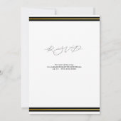 黒エレガント金ゴールド結婚 招待状 (裏面)