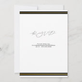 黒エレガント金ゴールド結婚 招待状 (裏面)