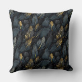 黒エレガント金ゴールド羽 クッション (裏面)