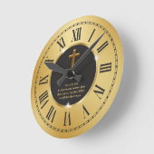 黒エレガント金ゴールド聖歌教会 ラウンド壁時計 (傾斜)
