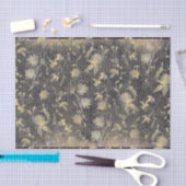 黒エレガント金ゴールド花つる植物手書き 薄葉紙 (クラフト)