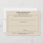 黒エレガント金ゴールド花柄ギフトカード (裏面)