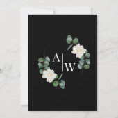 黒エレガント金ゴールド葉ユーカリ結婚ス 招待状 (裏面)