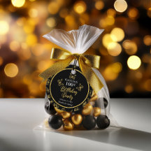 黒エレガント金ゴールド蝶100誕生日パーティー