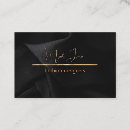 黒エレガント金ゴールド詳細名刺 名刺 (正面)