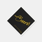 黒エレガント金ゴールド誕生会 スタンダードカクテルナプキン (角)