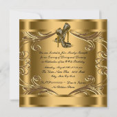 黒エレガント金ゴールド誕生会 招待状 (裏面)