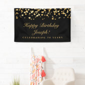 黒エレガント金ゴールド誕生会 横断幕 (インサイチュ)