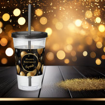 黒エレガント金ゴールド誕生日バルーンのパターン