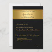 黒エレガント金ゴールド誕生日パーティーMens 60th 招待状 (裏面)