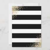 黒エレガント金ゴールド赤面フローラ婚約パーティ 招待状 (裏面)