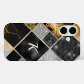黒エレガント金ゴールド銀の幾何学模様ケースメイトiPh Case-Mate iPhoneケース (裏面 (横))