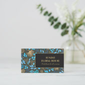 黒エレガント金ゴールド銀杏フローラフェミニン 名刺 (スタンド正面)