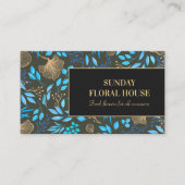 黒エレガント金ゴールド銀杏フローラフェミニン 名刺 (正面)