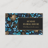 黒エレガント金ゴールド銀杏フローラフェミニン 名刺 (正面)