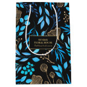 黒エレガント金ゴールド銀杏フローラ業 ミディアムペーパーバッグ (正面)