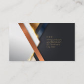 黒エレガント金ゴールド銅デザストライプイナー 名刺 (裏面)