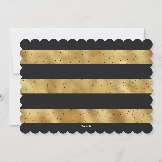 黒エレガント金ゴールド雪メリークリスマスカード シーズンカード (裏面)