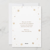 黒エレガント金ゴールド雪片3写真クリスマス シーズンカード (裏面)