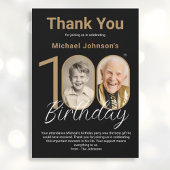 黒エレガント金ゴールド100番目の誕生日サンキューカード 招待状