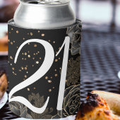 黒エレガント金ゴールド21歳の誕生日 缶クーラー