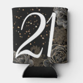 黒エレガント金ゴールド21歳の誕生日 缶クーラー (裏面)