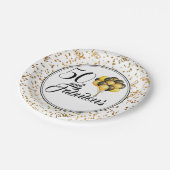 黒エレガント金ゴールド50と素晴らしい誕生日 ペーパープレート (アングル)