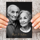 黒エレガント金ゴールド50結婚周年 招待状