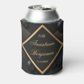 黒エレガント金ゴールド50誕生日スタイリッシュカスタム 缶クーラー (缶裏面)
