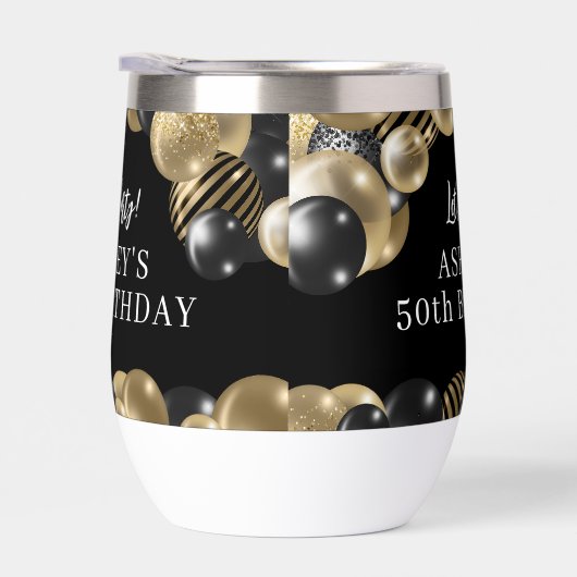 黒エレガント金ゴールド50誕生日 (右面)