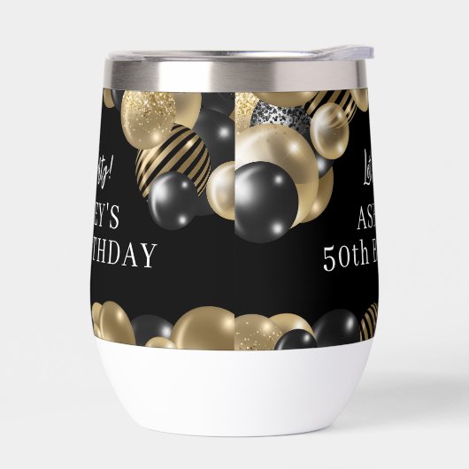 黒エレガント金ゴールド50誕生日 (左面)