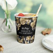 黒エレガント金ゴールド50誕生日