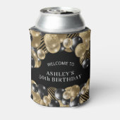 黒エレガント金ゴールド50th誕生日パーティー 缶クーラー (缶裏面)