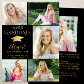 黒エレガント金ゴールド6写真部卒業 案内状