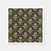 黒エレガント金ゴールド スタンダードカクテルナプキン (正面)