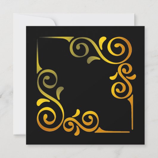 黒エレガント金ゴールド&レッド10結婚周年記念 招待状 (裏面)