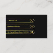 黒エレガント金ゴールド 名刺 (裏面)