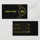 黒エレガント金ゴールド 名刺 (正面/裏面)