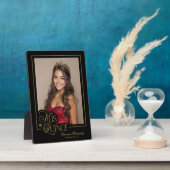 黒エレガント金ゴールドMis Quince Quinceanera写真 フォトプラーク (側面)