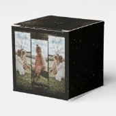 黒エレガント金パーソナライズされたの写真と文字 フェイバーボックス (正面サイド)