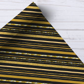 黒エレガント金フォイルストライプズ ラッピングペーパー