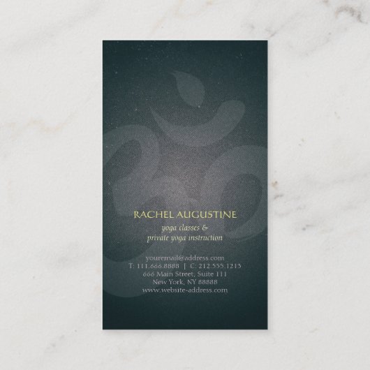 黒エレガント金フォイルロータスヨガインストラクター 名刺 (裏面)