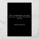 黒エレガント金フォイル休日のフォトカード 箔シーズンカード (裏面)