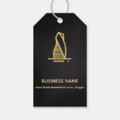 黒エレガント金属実在財産ラベル ギフトタグ (正面)