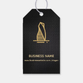 黒エレガント金属実在財産ラベル ギフトタグ (裏面)