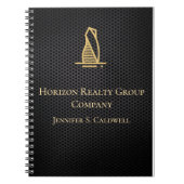 黒エレガント金属実在財 ノートブック (正面)