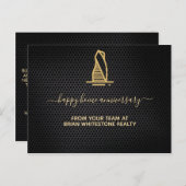 黒エレガント金属実在財 ポストカード (正面/裏面)