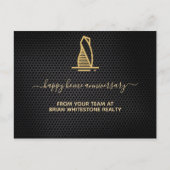 黒エレガント金属実在財 ポストカード (正面)