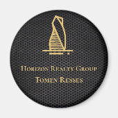 黒エレガント金属実在財 マグネット (正面)