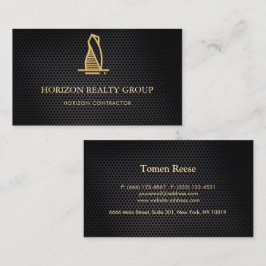 黒エレガント金属実在財 名刺